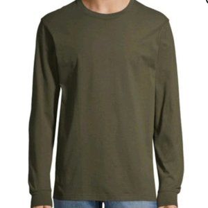 George brand - long sleeve crew tee - Khaki & white